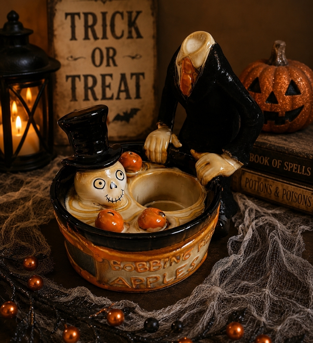 Yankee Candle Boney Bunch Bobbing for Apples Halloween Tea Light Holder 2011